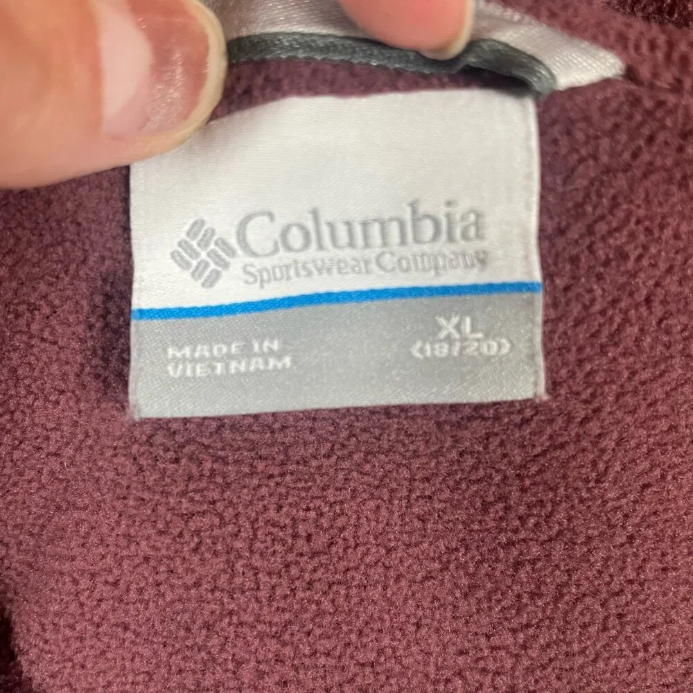 Columbia Girls OutShield‎ Dry Fleece Full Zip Jacket Size XL (18/20) Windbreaker